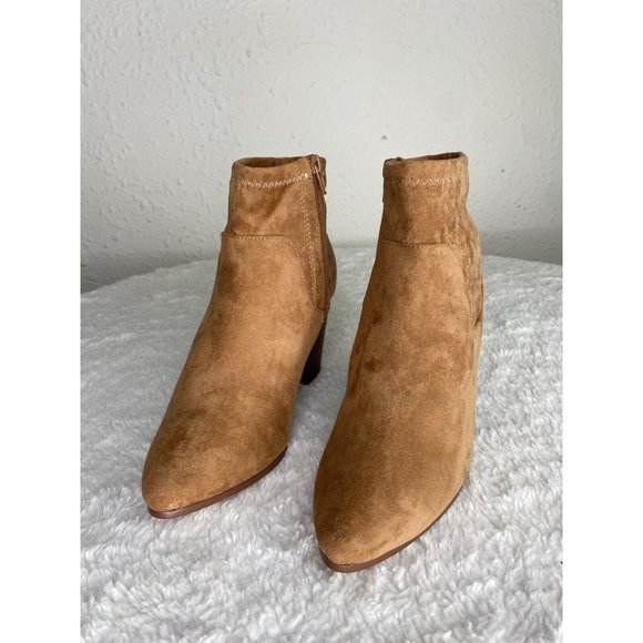 Aldo women’s Chelsea ankle boots booties tan pointed toe zipper closure size 8.5 - Picture 2 of 14